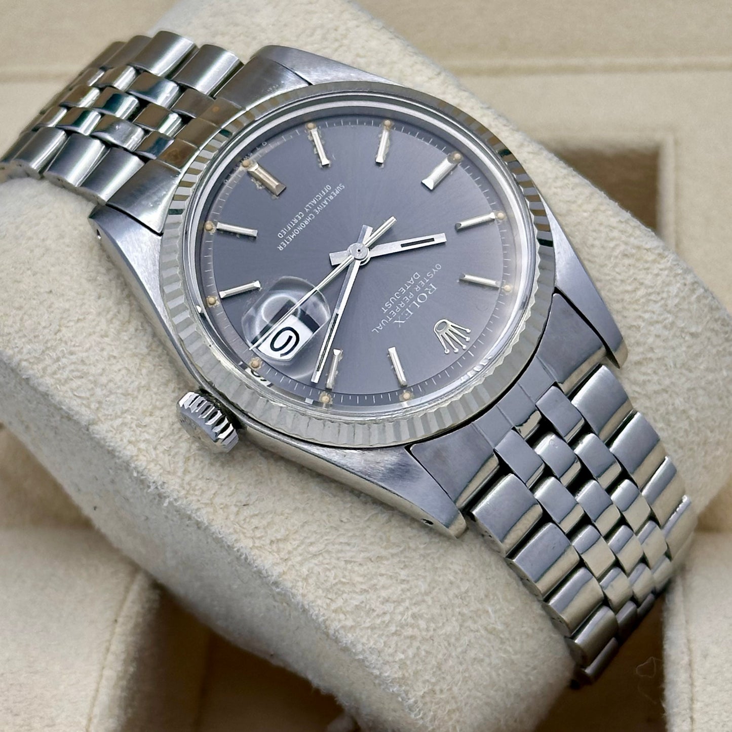 Datejust 36 Ghost Grey Sigma 18K White Gold Ref 1601 1974