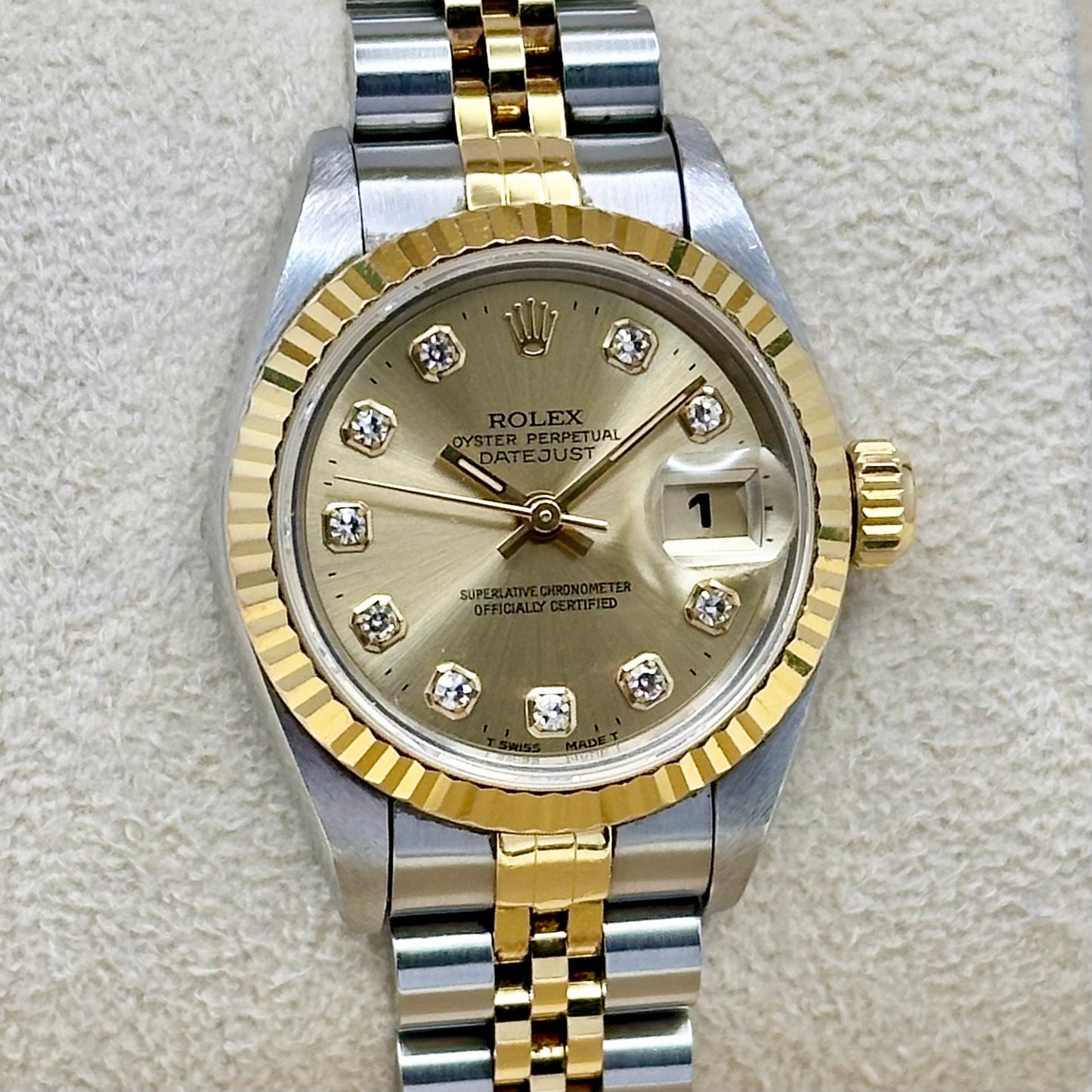 Lady-Datejust 26 Champagne Big Diamond Ref 69173 1996