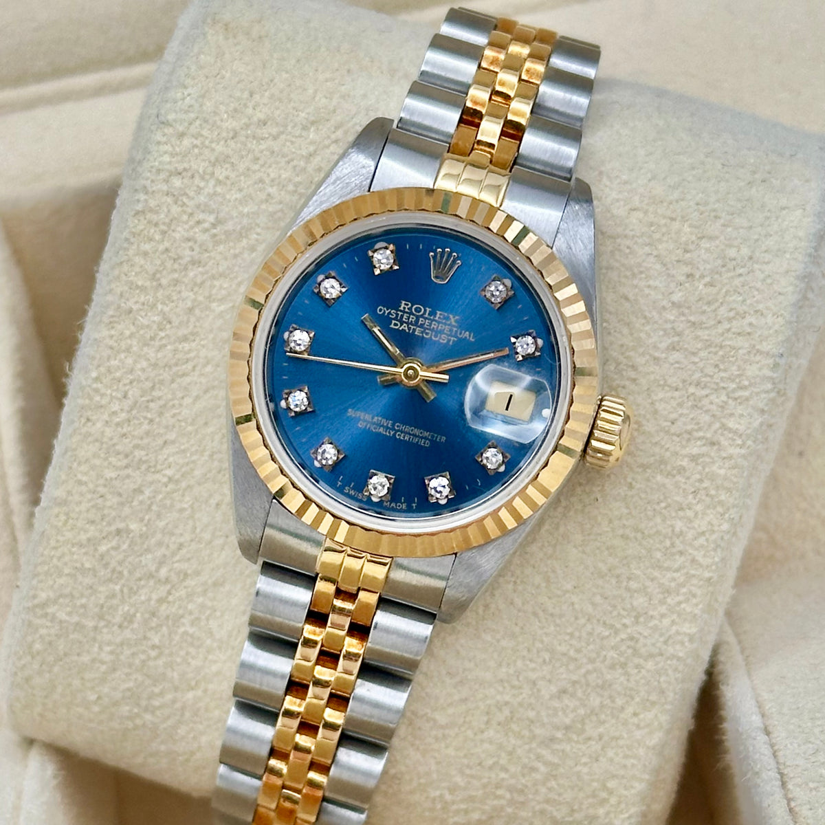 Lady-Datejust 26 Sunburst Blue Diamond Ref 69173G