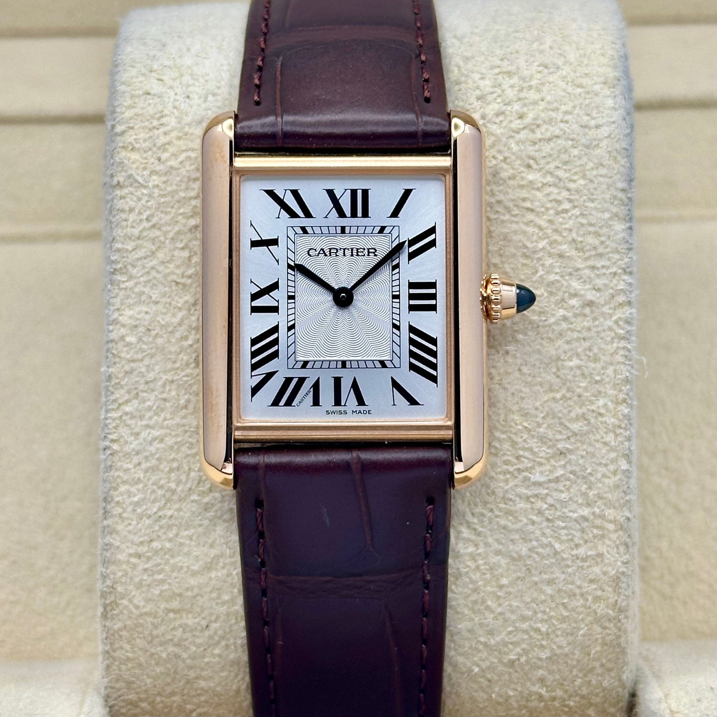 Tank Louis Cartier White Guilloché Romans 18K Rose Gold Ref WGTA0011 2025