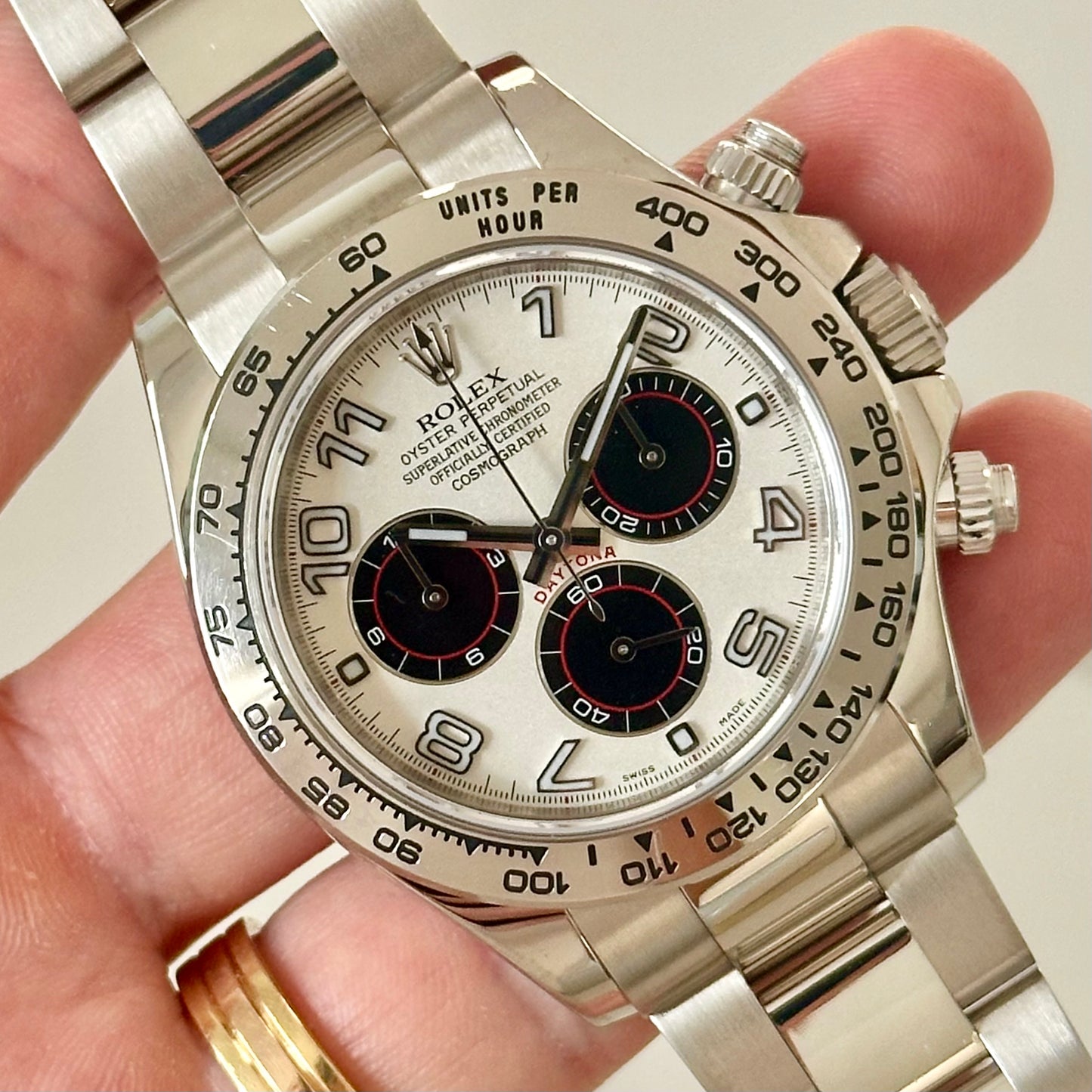 Cosmograph Daytona Panda Racing Dial Ref 18K White Gold 116509