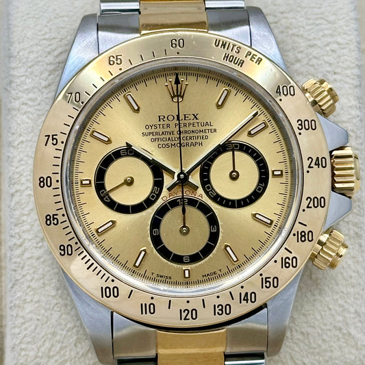 Zenith Daytona Champagne Dial 18K Yellow Gold Two Tone Ref 16523 1997 Collectors Set