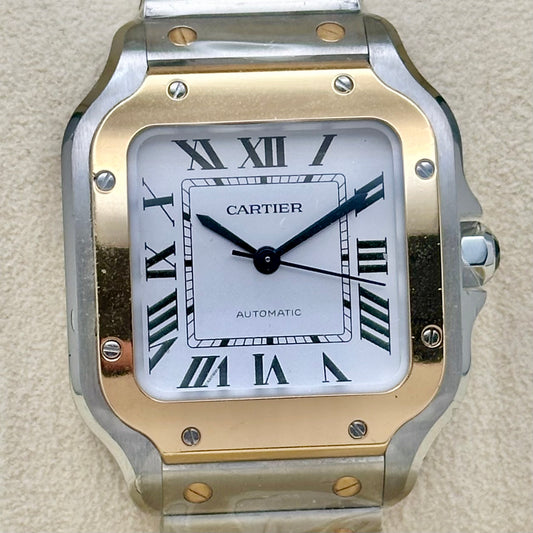 Santos Medium White Romans 18K Yellow Gold Ref WSSA0016 2026