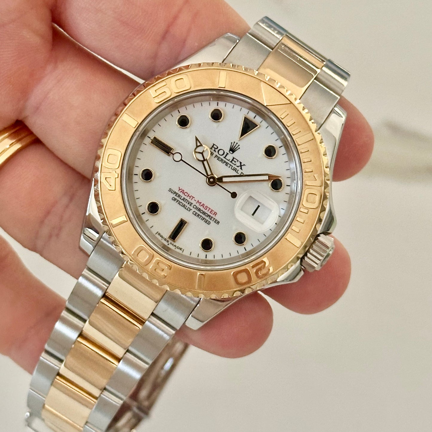 Yacht-Master 40 White Onyx Dial 18K Yellow Gold Ref 16623 2024 RSC