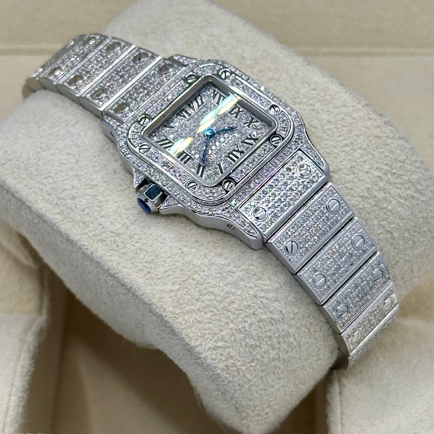Santos Galbée Small Custom Diamond Set Ref 1565