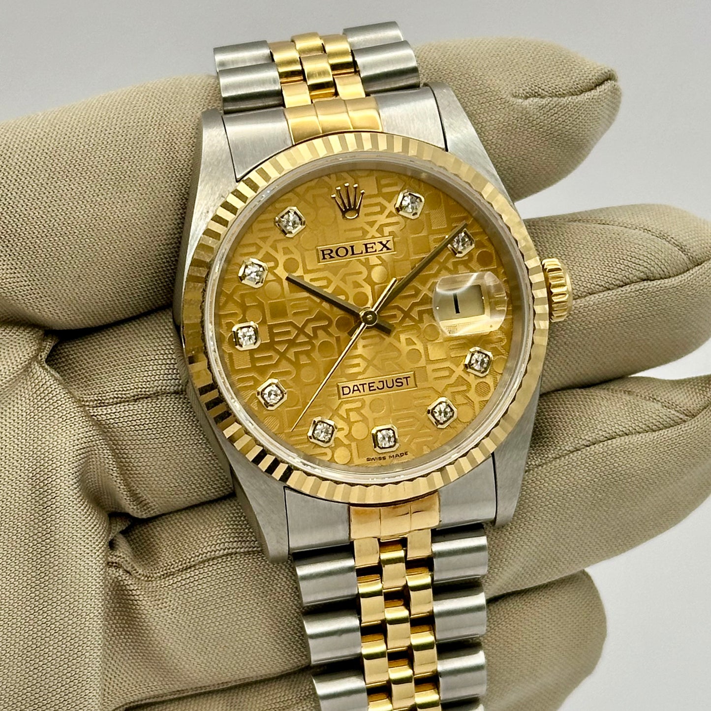 Datejust 36 Anniversary Champagne Diamond Ref 16233 1998
