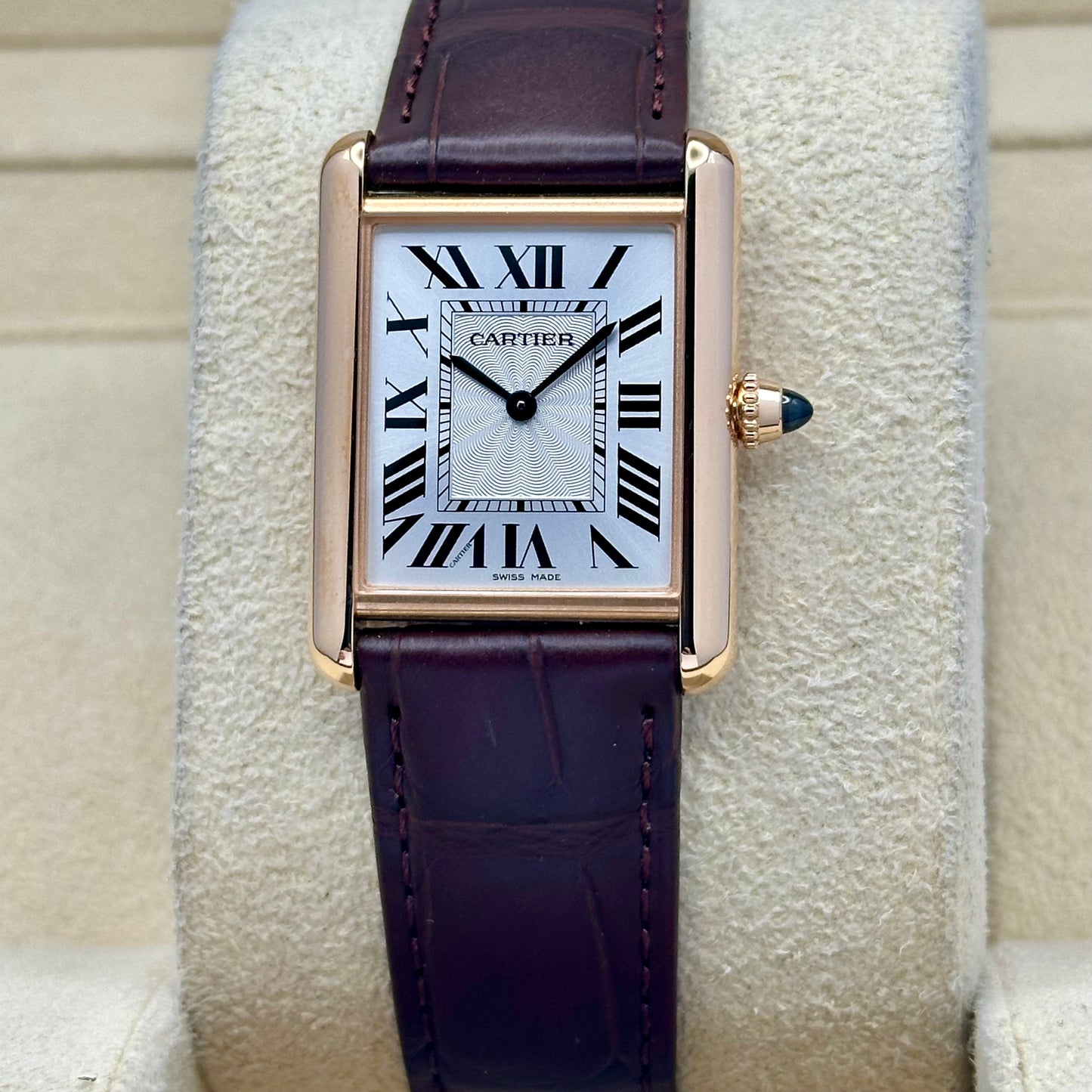 Tank Louis Cartier White Guilloché Romans 18K Rose Gold Ref WGTA0011 2025