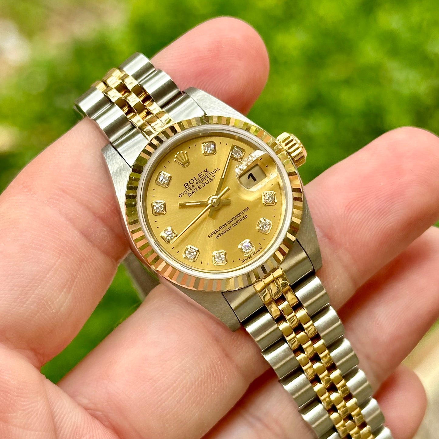 Lady-Datejust 26 Champagne Big Diamond Ref 79173 2000