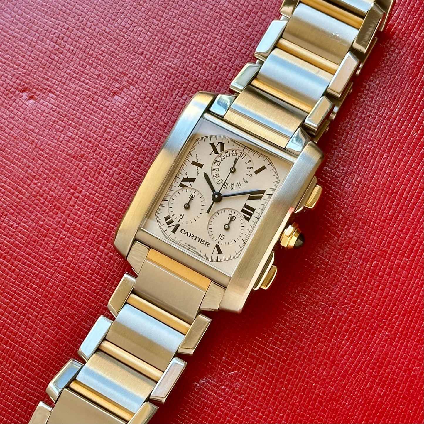 Tank Française Chronograph 18K Yellow Gold Ref 2303