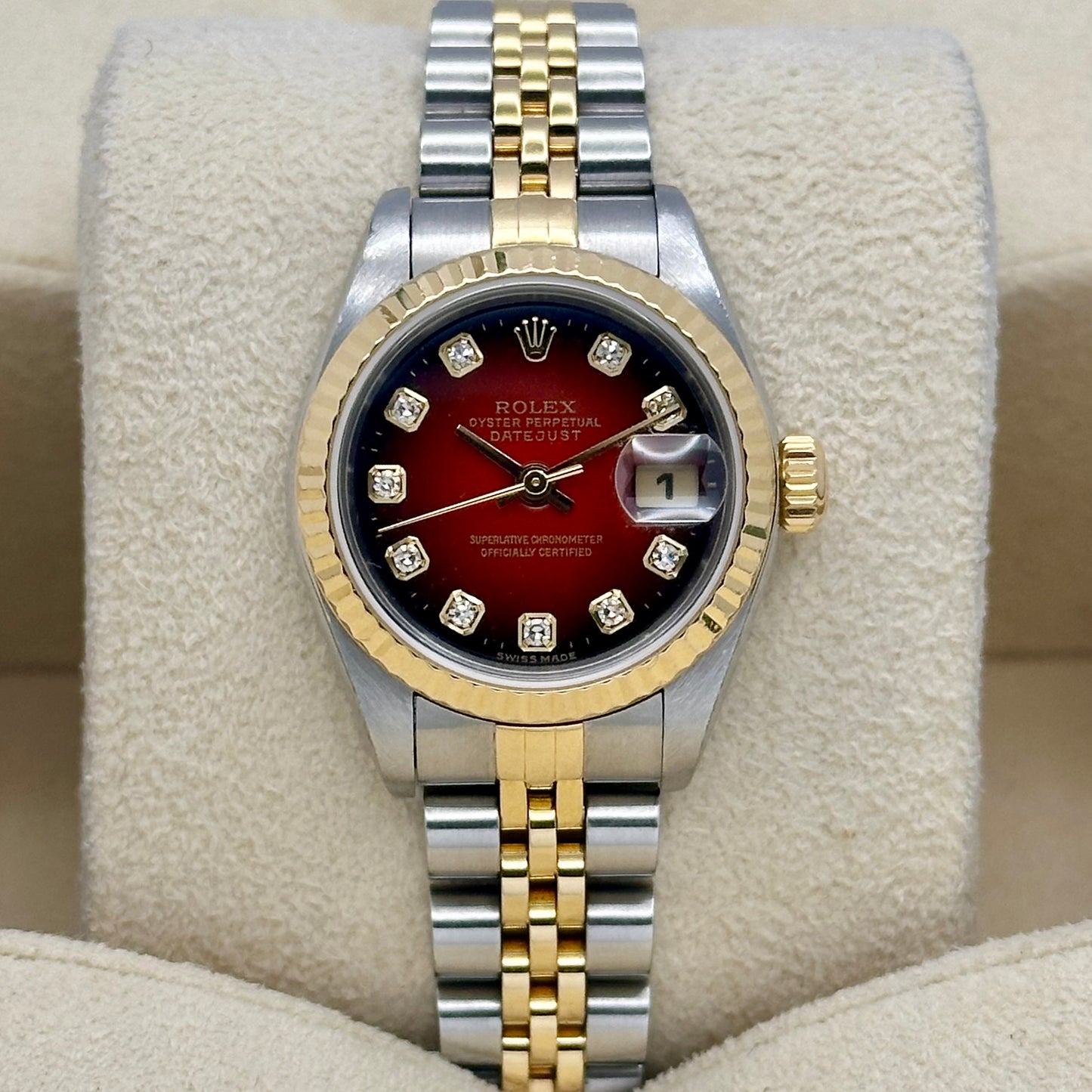 Lady-Datejust 26 Red Vignette Big Diamond Ref 79173 2002