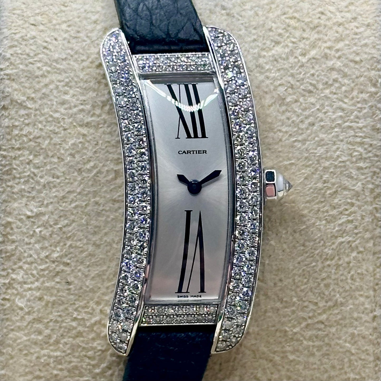 Tank S 18K White Gold Factory Diamond Set Ref 2625