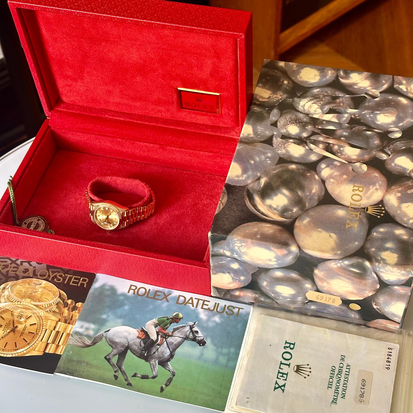 Lady-Datejust 26 Champagne Diamond 18K Yellow Gold President Ref 69178 1993