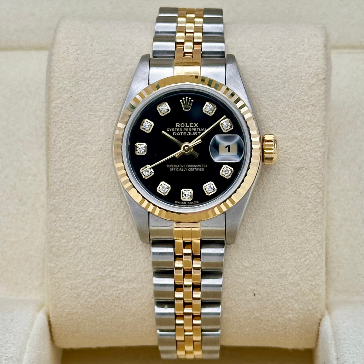 Lady-Datejust 26 Sunburst Black Big Diamond Ref 79173 1999