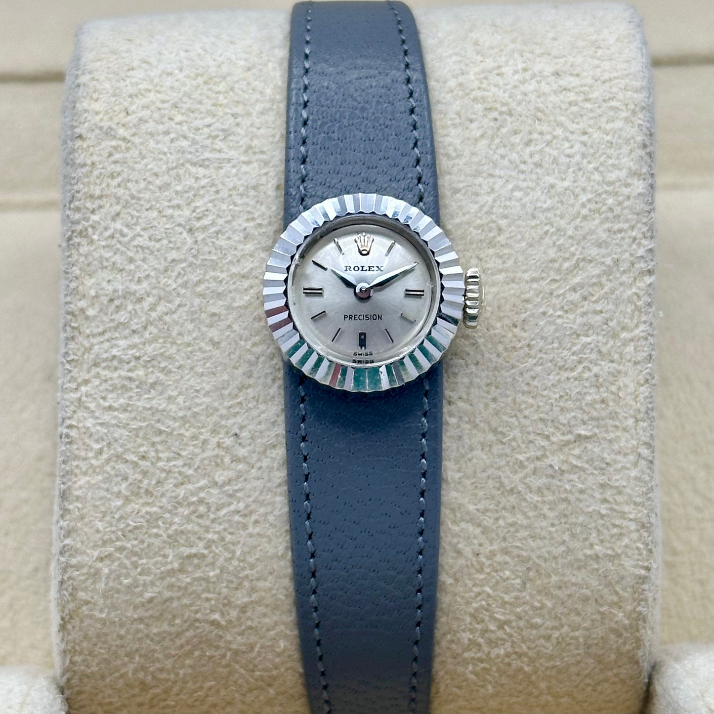 Precision 18K White Gold Fluted Bezel Ref 8788 1970