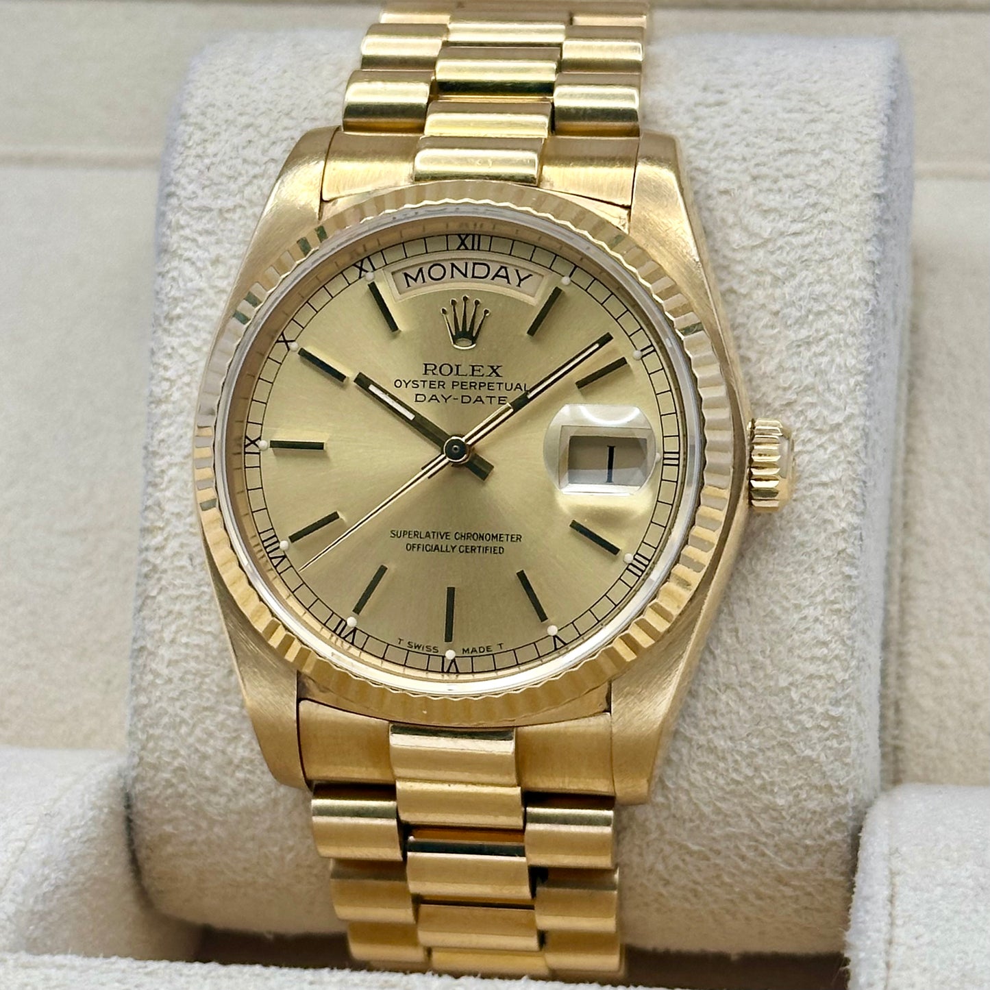 Day-Date 36 Champagne Dial 18K Yellow Gold Ref 18038 1983