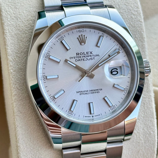 Datejust 41 Silver Sunburst Ref 126300 2023