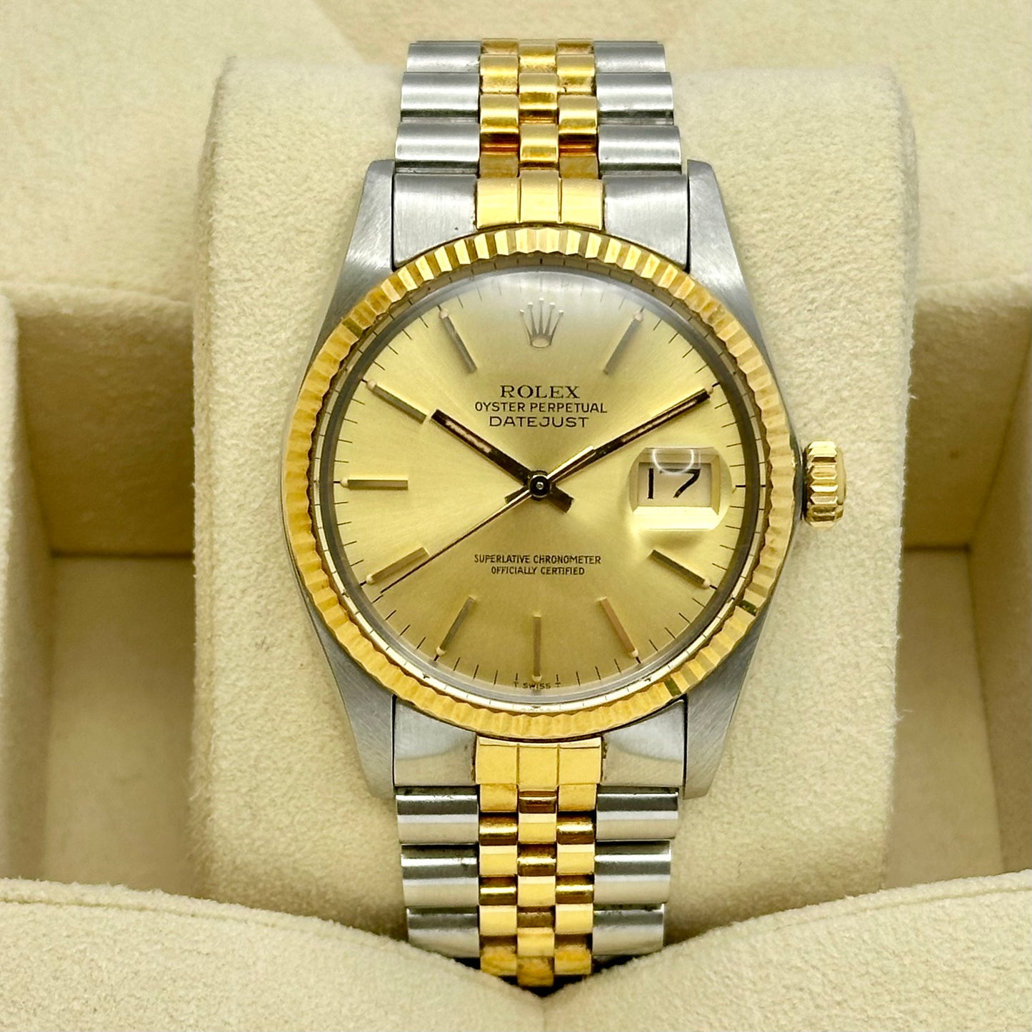 Datejust 36 Champagne Two Tone Ref 16013 1986