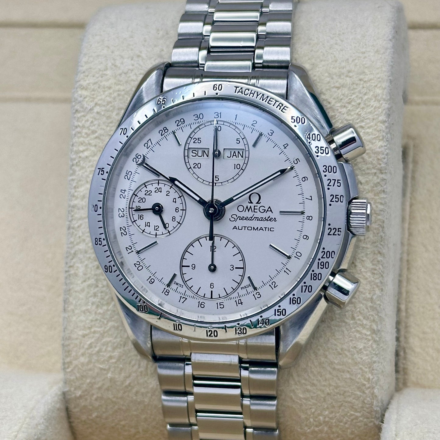 Speedmaster Day Date White Dial Ref 3521.30 1990