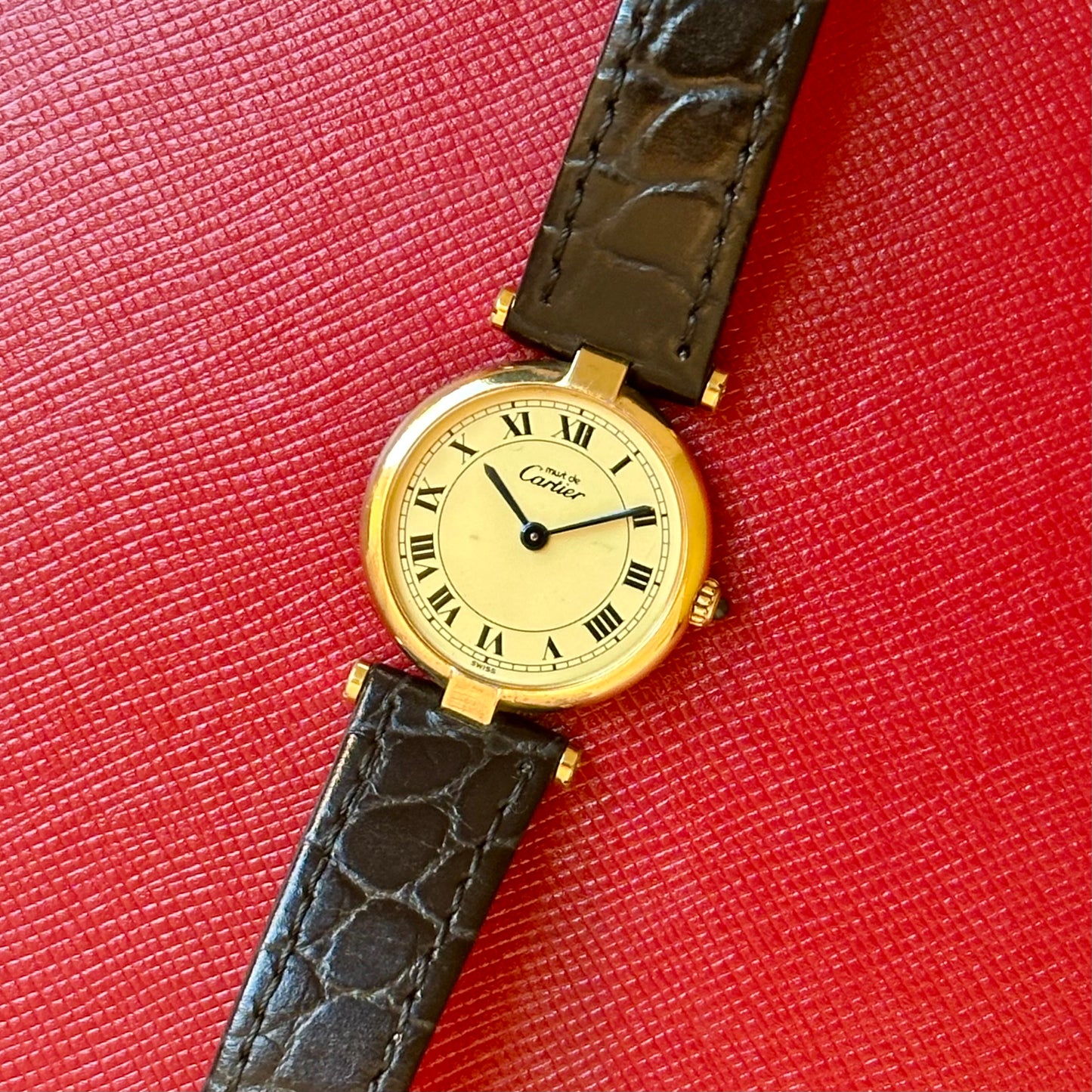 Vendome Must De Cartier Small Ivory Romans 1990