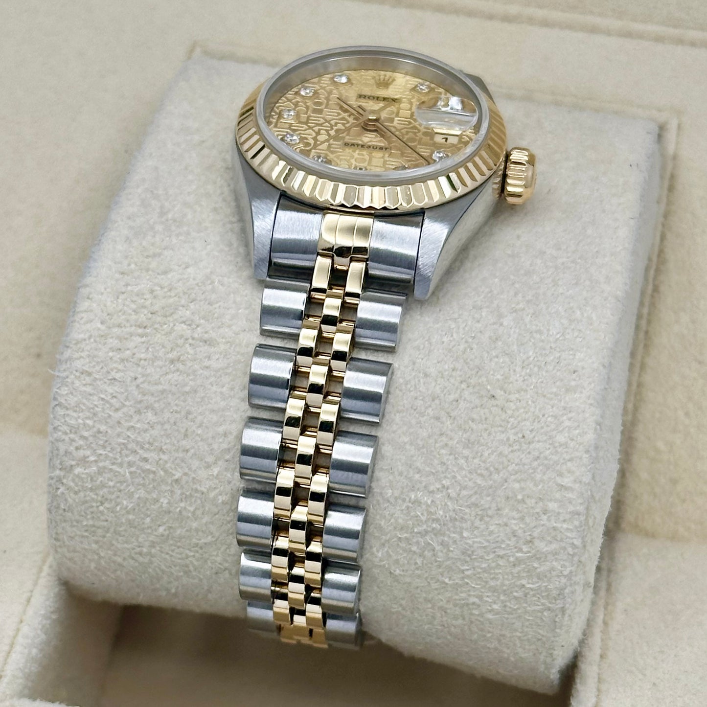 Lady-Datejust 26 Champagne Anniversary Big Diamond Ref 69173 1995