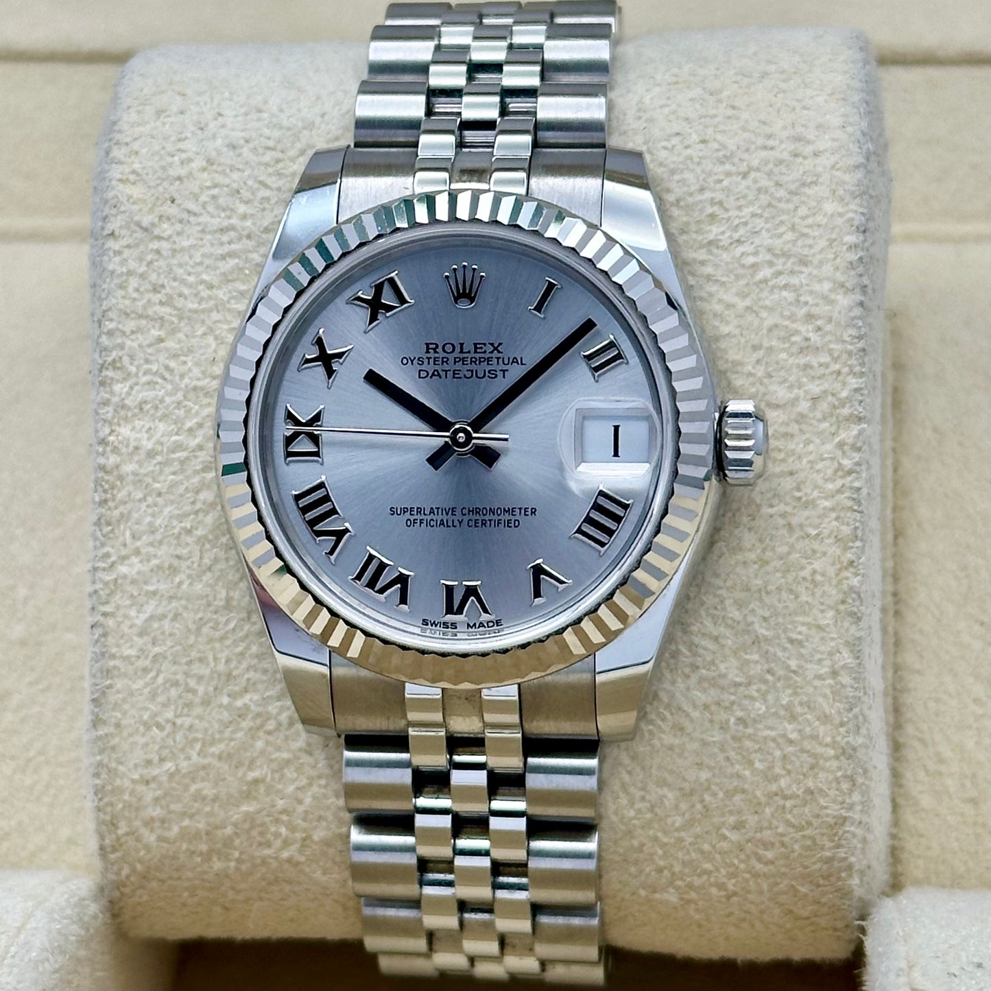 Datejust 31 Silver Romans 18K White Gold Ref 178274 2018