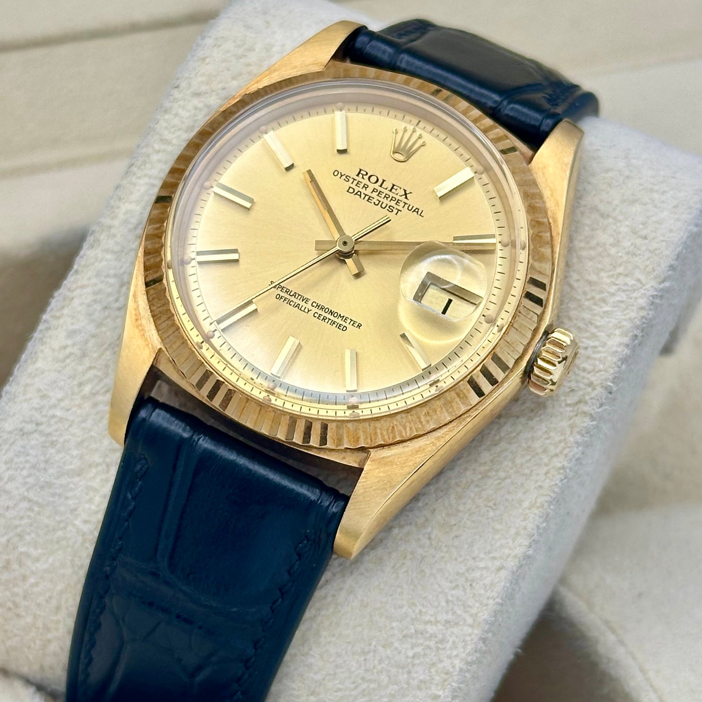 Datejust 36 Champagne 18K Yellow Gold Ref 1601/8 1977