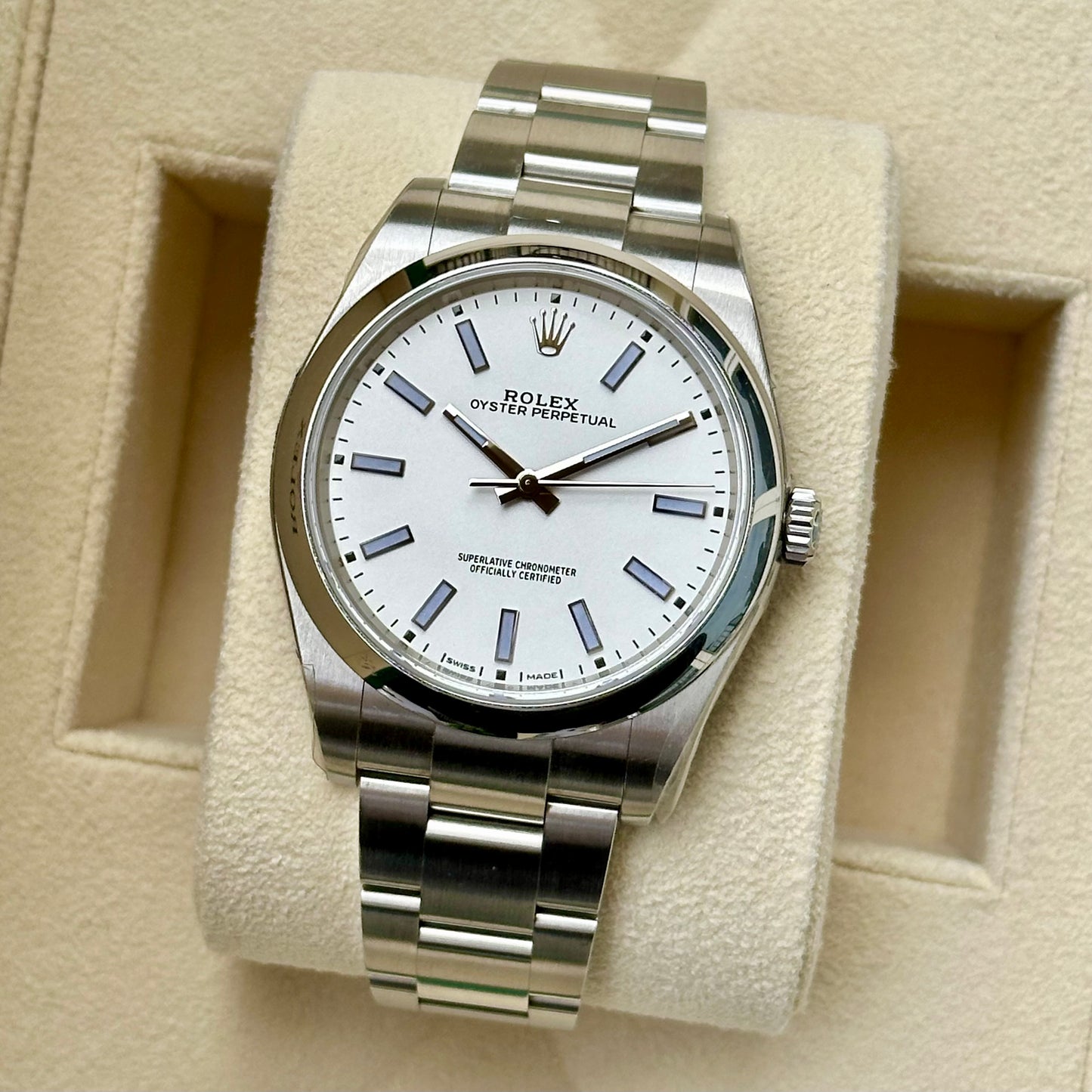 Oyster Perpetual 39 White Factory Stickers Ref 114300