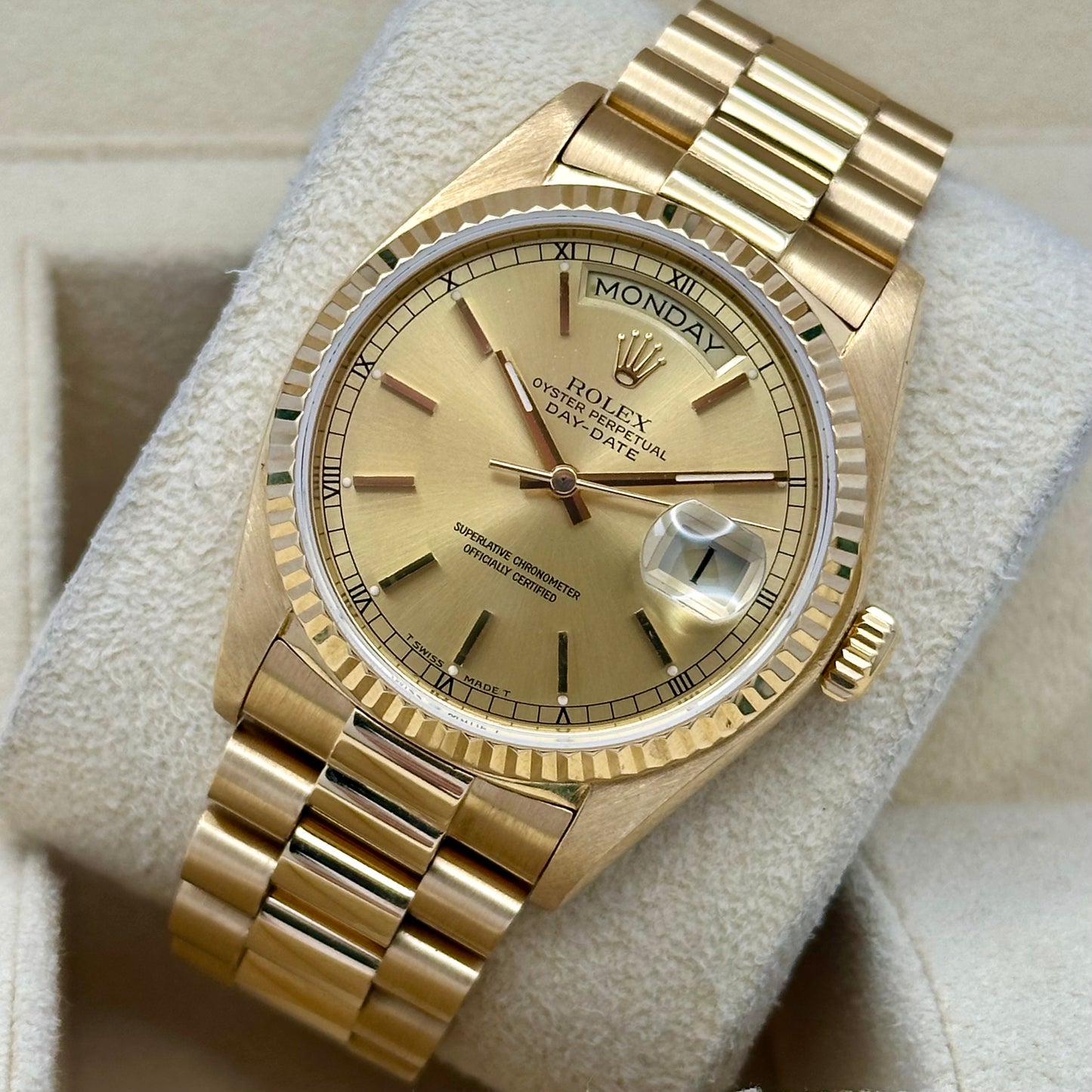 Day-Date 36 Champagne Stick 18K Yellow Gold Ref 18038