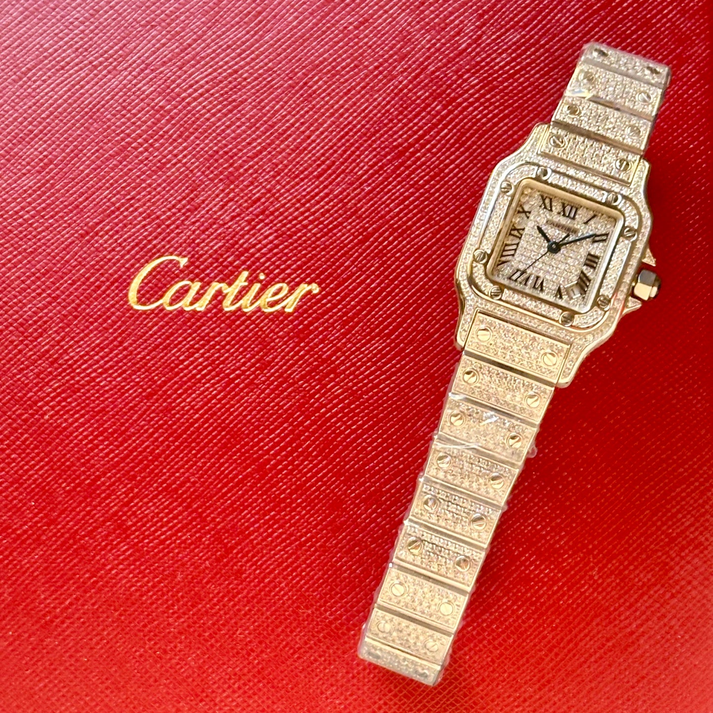 Santos Galbée Small Custom Diamond Set Ref 2423