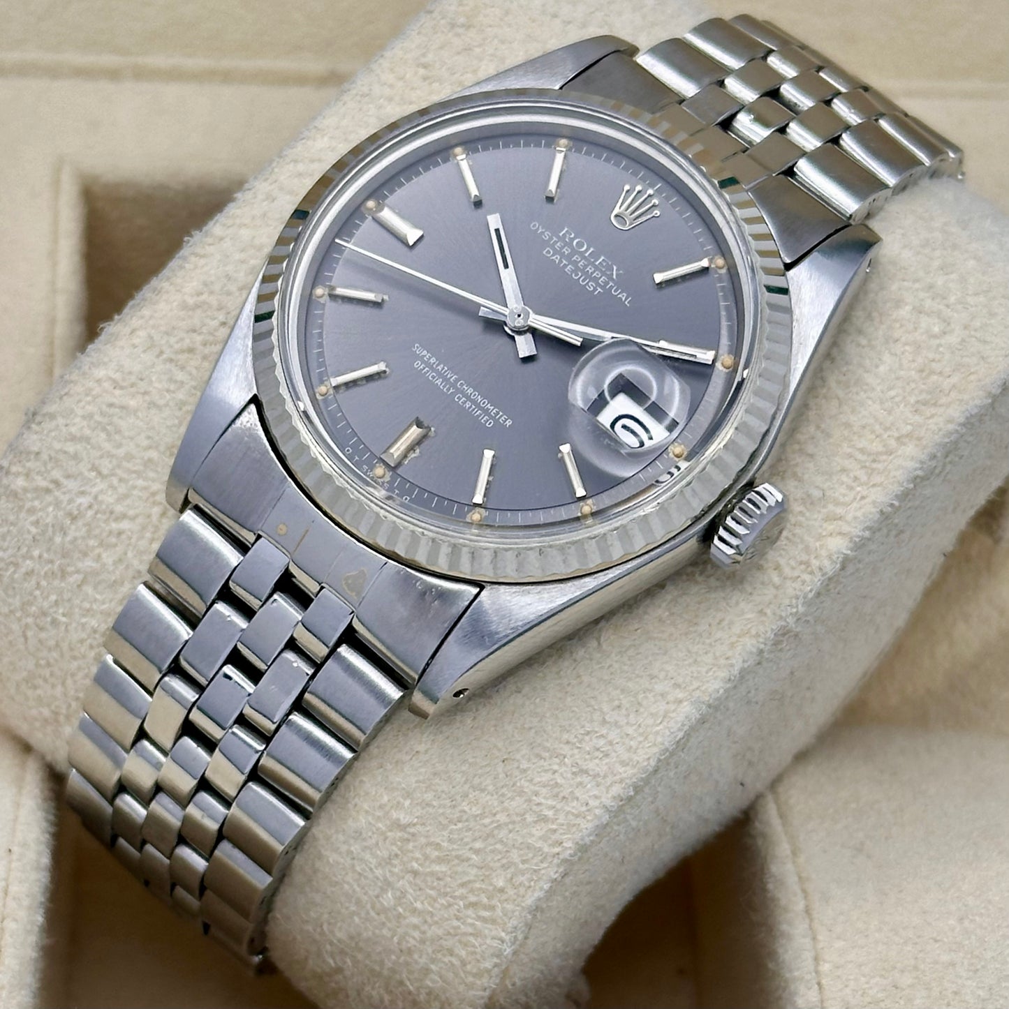 Datejust 36 Ghost Grey Sigma 18K White Gold Ref 1601 1974