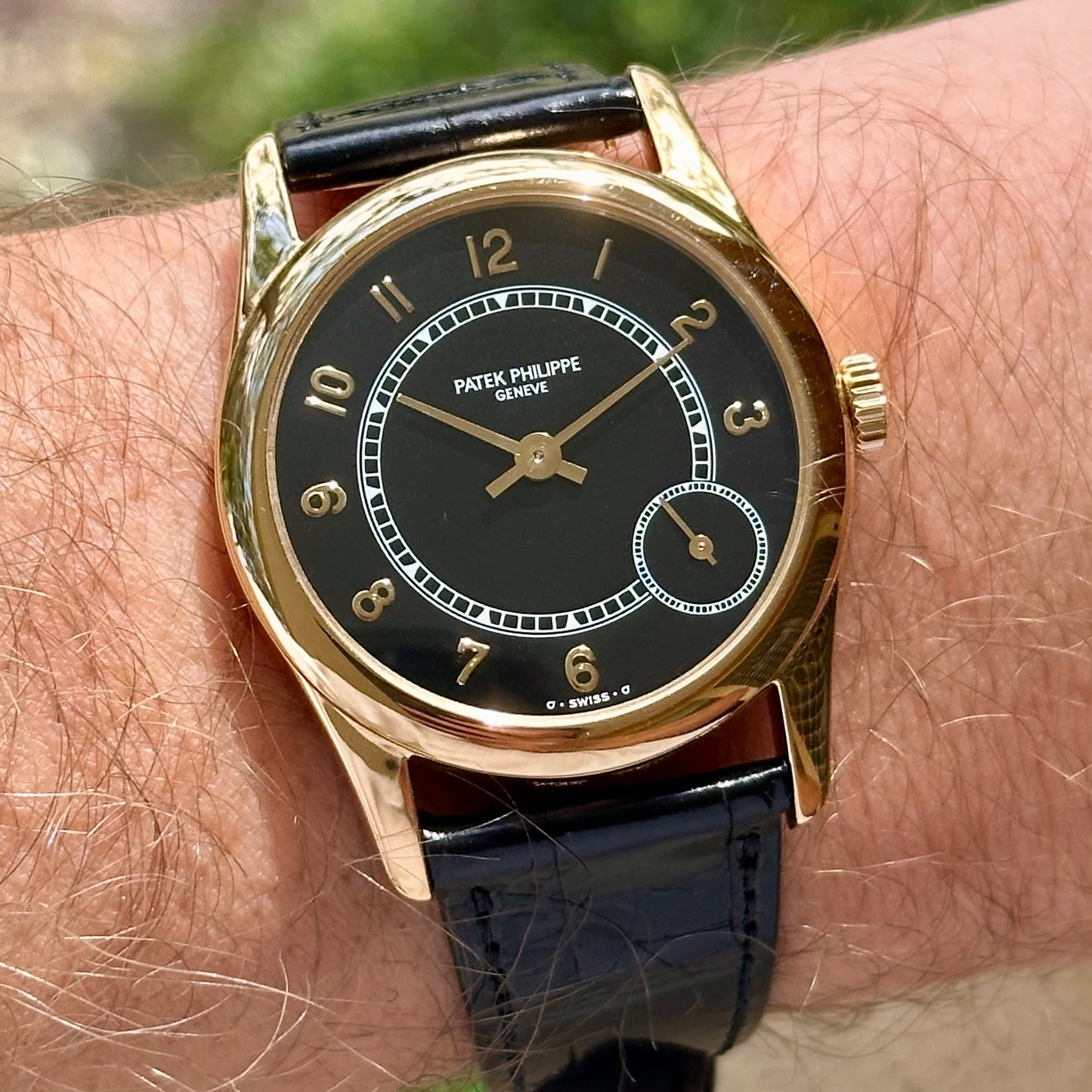 (ON HOLD) Calatrava Black Dial 18K Yellow Gold Ref 5000J-001