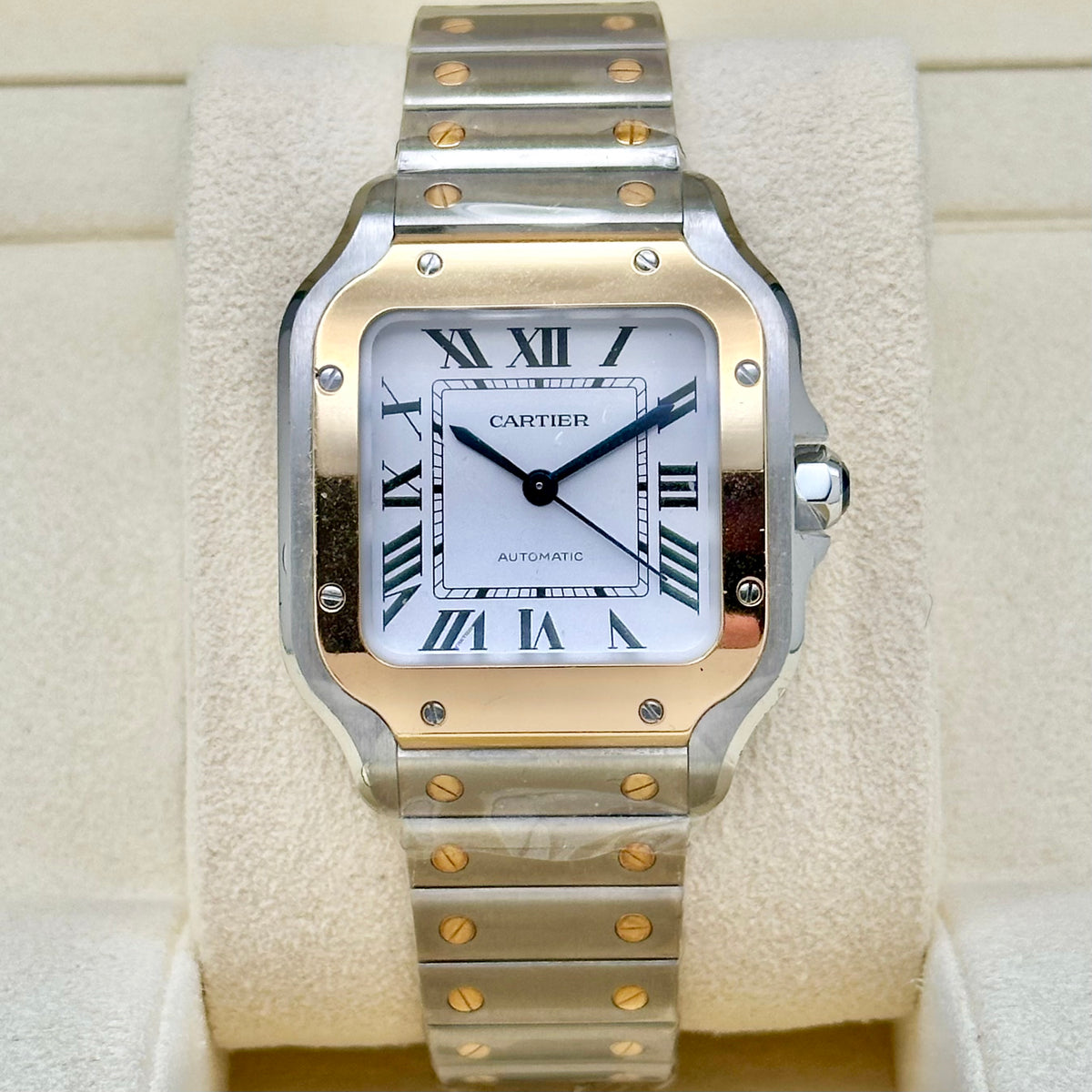 Santos Medium White Romans 18K Yellow Gold Ref WSSA0016 2026