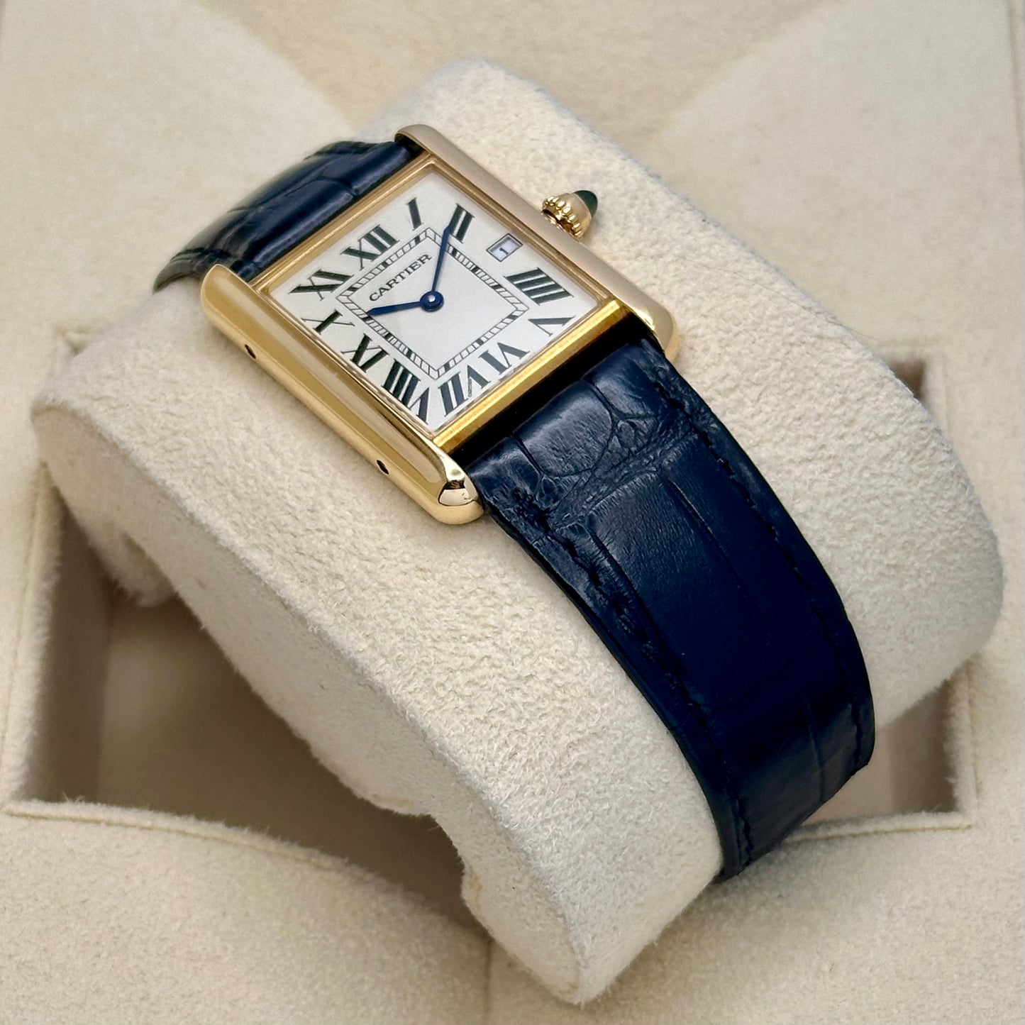 Tank Louis Cartier 18K Yellow Gold White Romans Ref 2441 2010