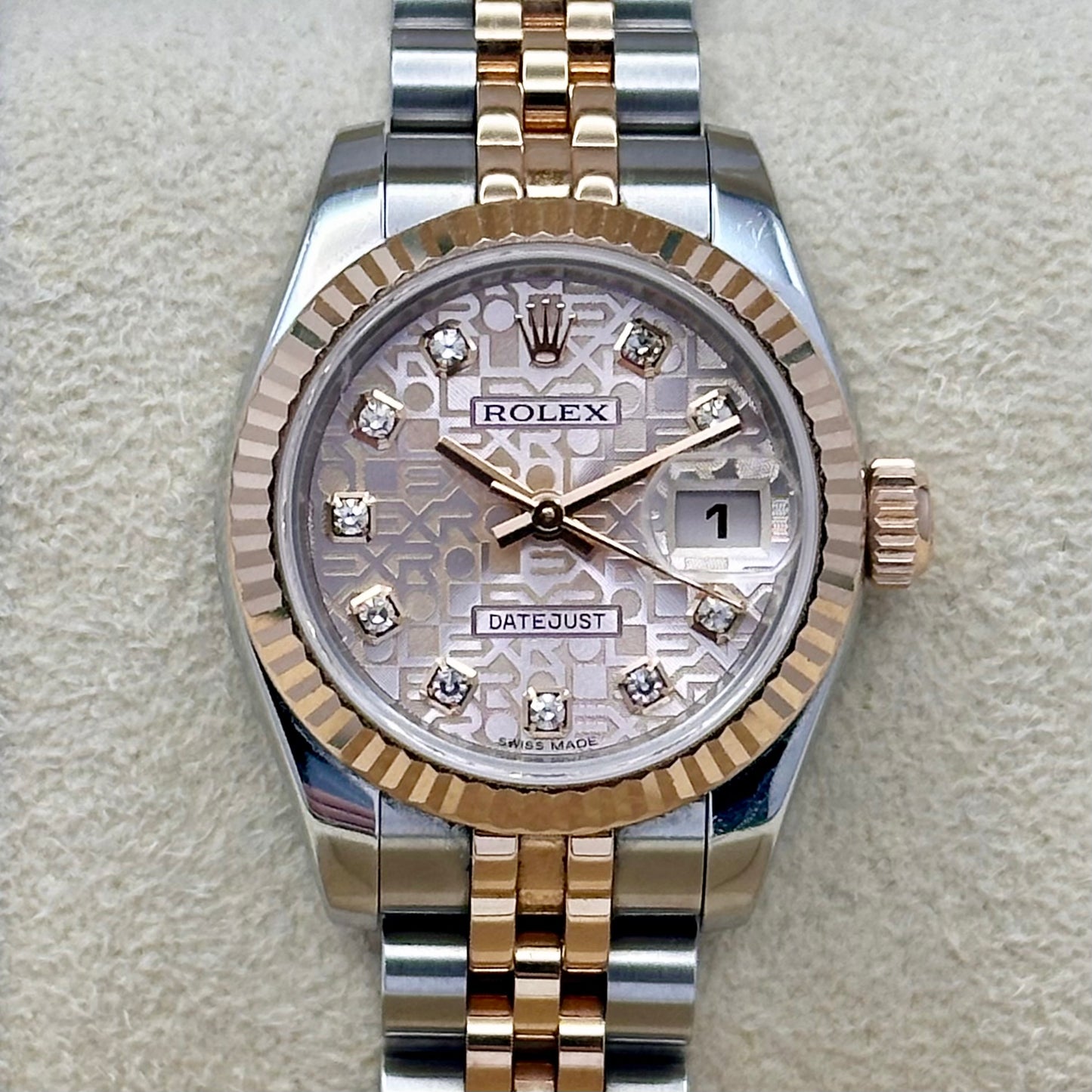 Lady-Datejust 26 Pink Anniversary Diamond Dial 18K Rose Gold Ref 179171 2015