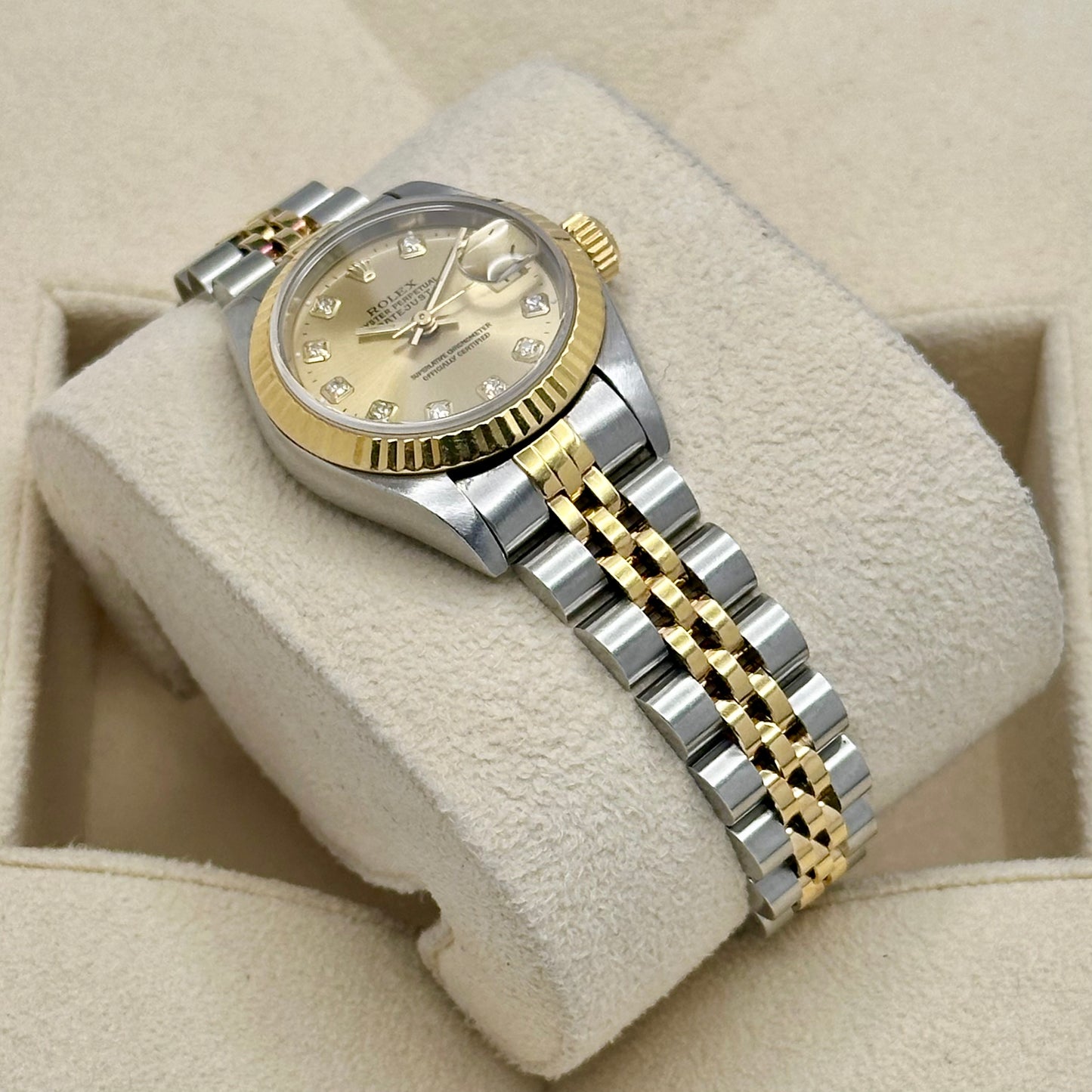 Lady-Datejust 26 Champagne Big Diamond Ref 69173 1995