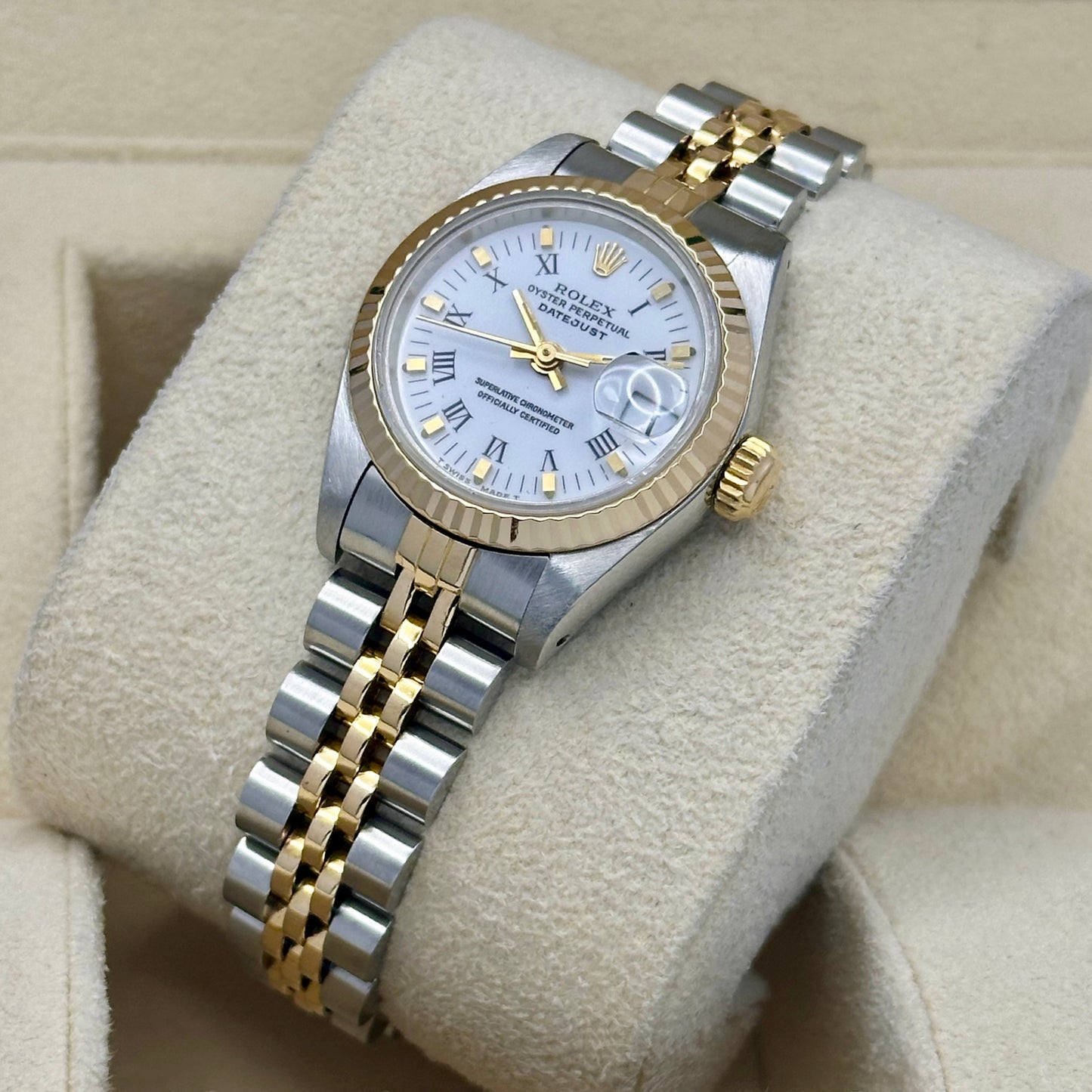 Lady-Datejust 26 18K Yellow Gold White Buckley Ref 69173 1987