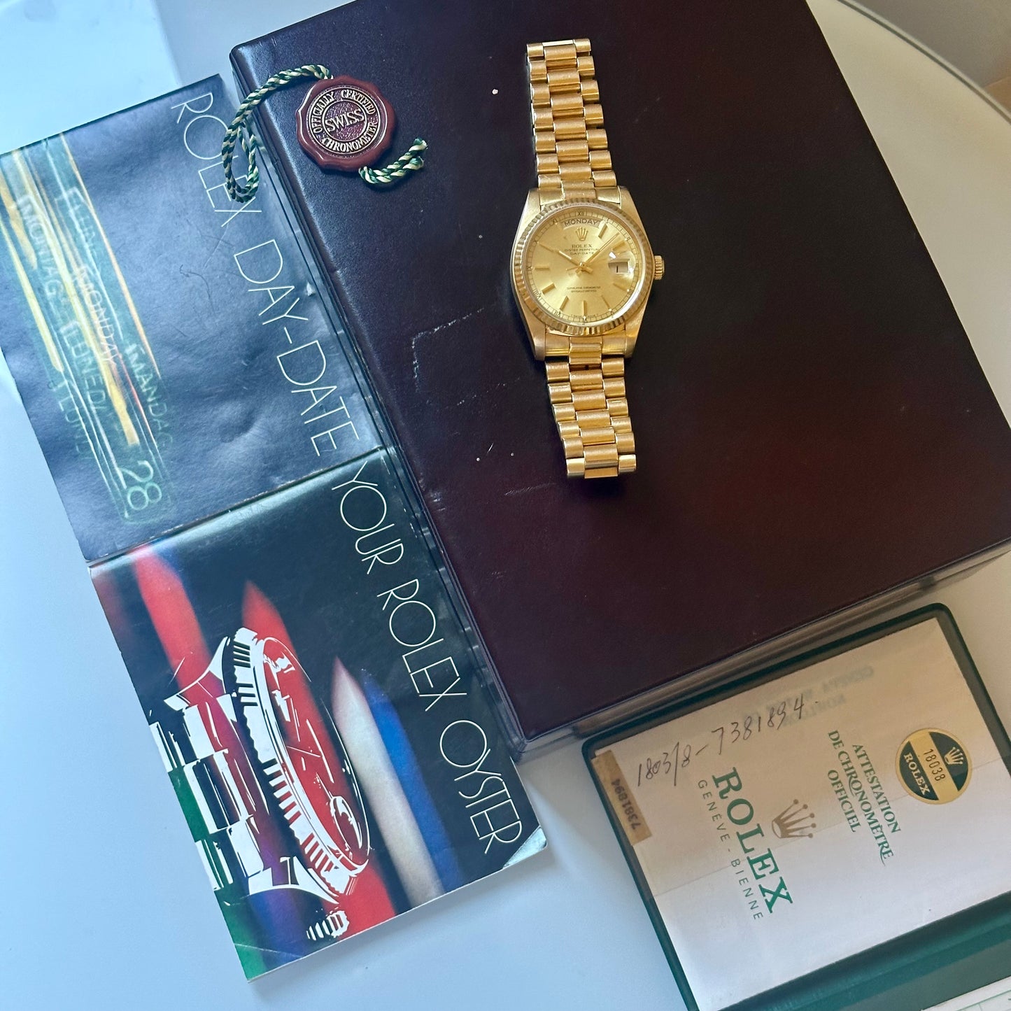Day-Date 36 Champagne Dial 18K Yellow Gold Ref 18038 1983