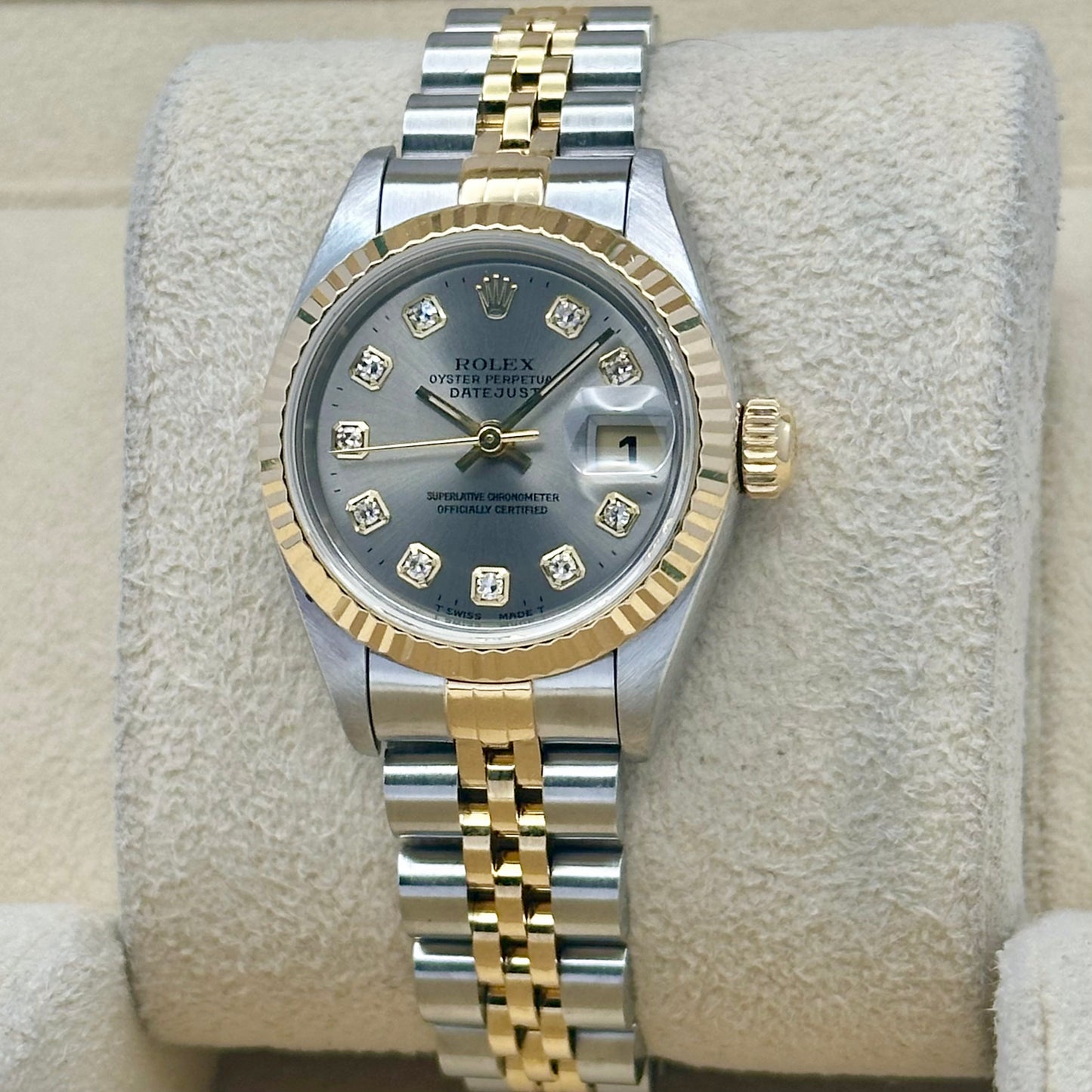 Lady-Datejust 26 18K Yellow Gold Grey Big Diamond Ref 69173
