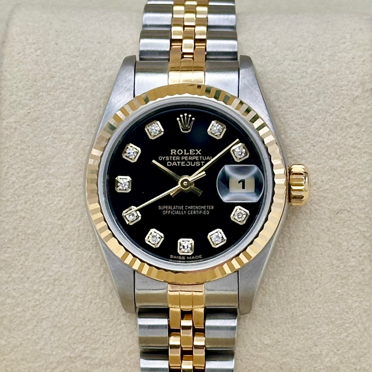 Lady-Datejust 26 Sunburst Black Big Diamond Ref 79173 1999