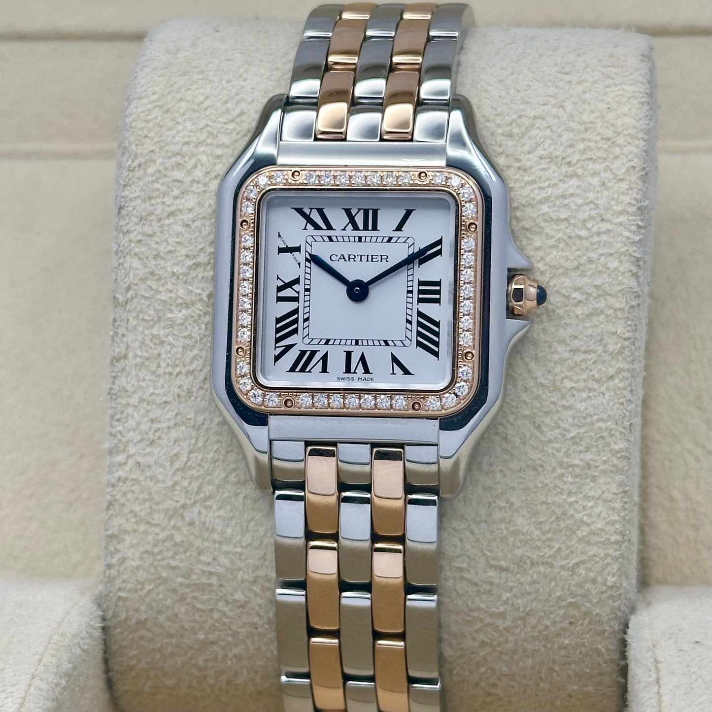 Panthére Medium Factory Diamond Bezel 18K Rose Gold White Romans Ref W3PN0007 2024