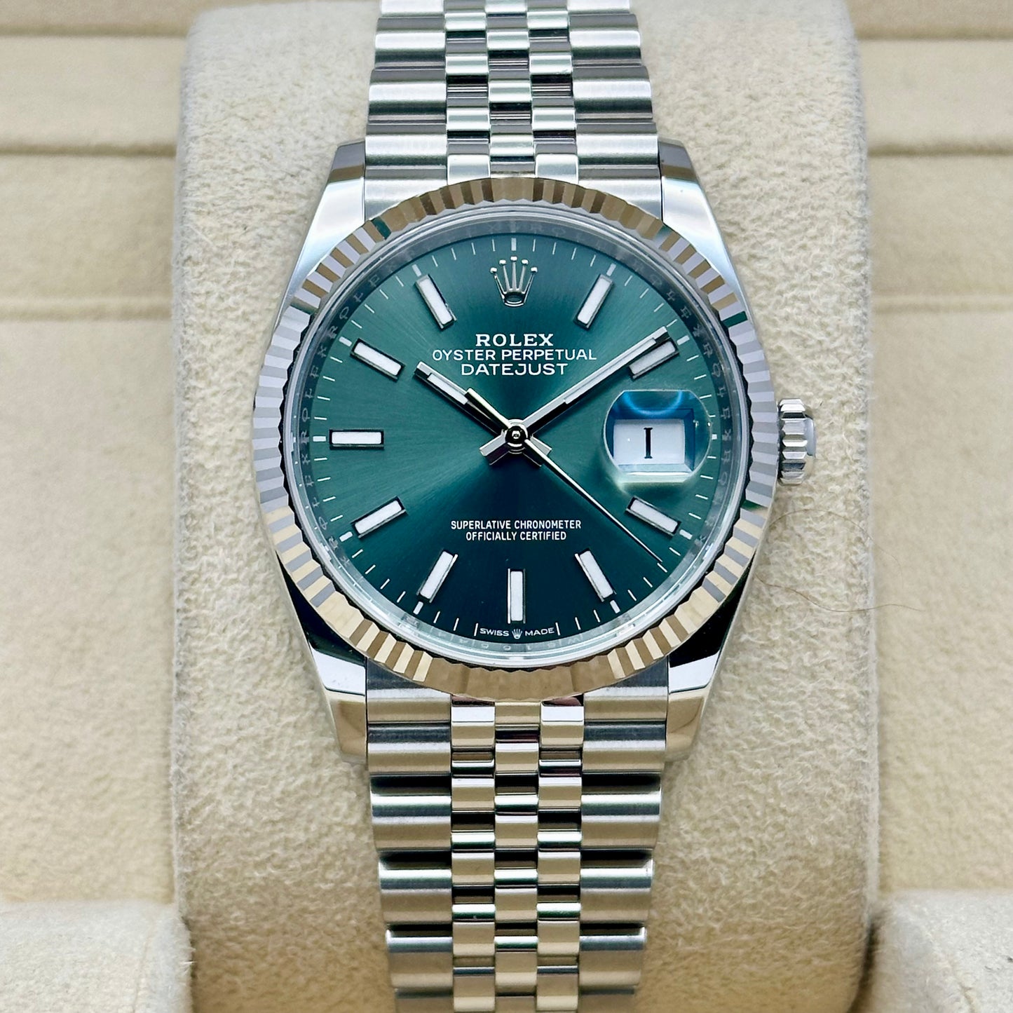 Datejust 36 Mint Green 18K White Gold Ref 126234 2026