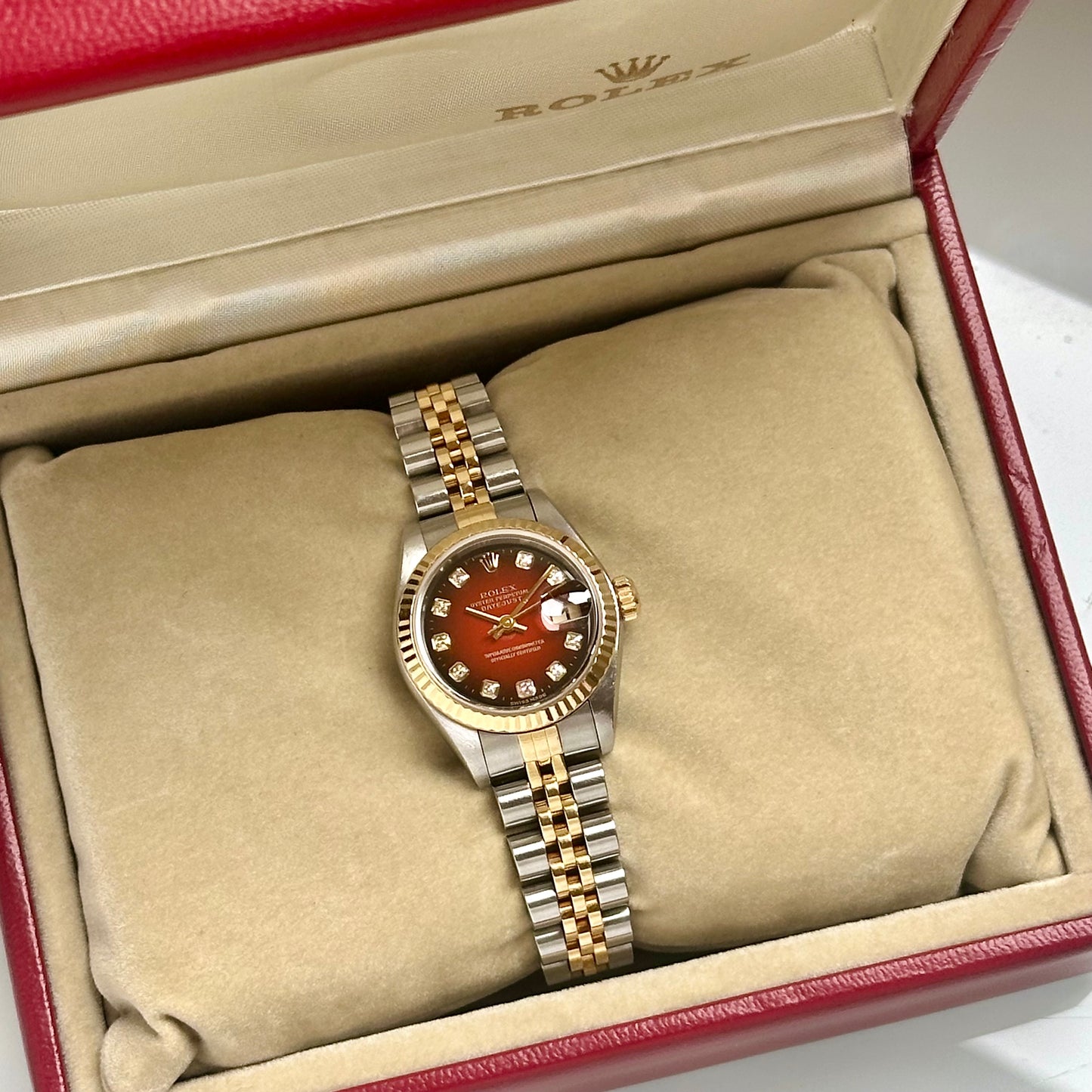 Lady-Datejust 26 Red Vignette Big Diamond Ref 79173 2002