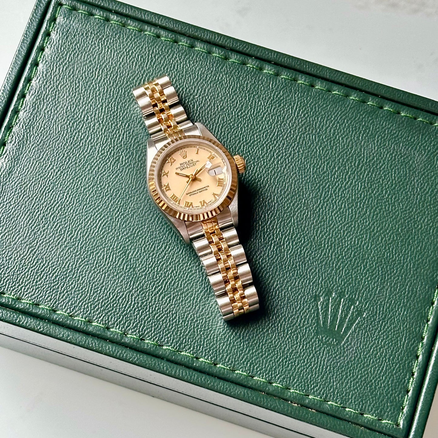 Lady-Datejust 26 Ivory Romans 18K Yellow Gold Two Tone Ref 69173 1993