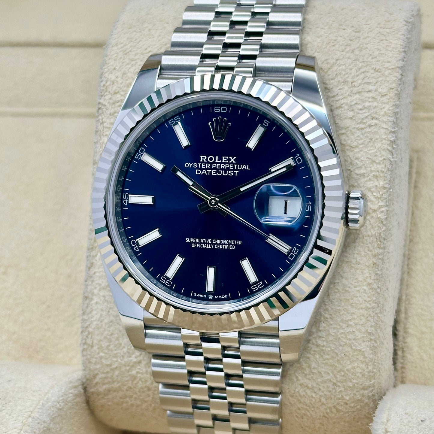 Datejust 41 Sunburst Blue 18K White Gold Ref 126334 2020