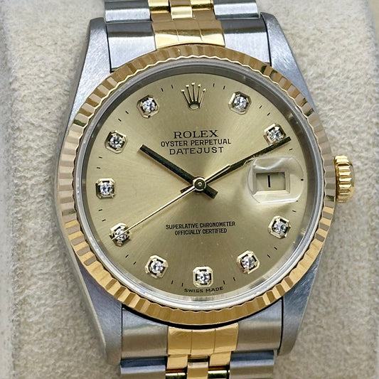 Datejust 36 Champagne Big Diamond Ref 16233 1995