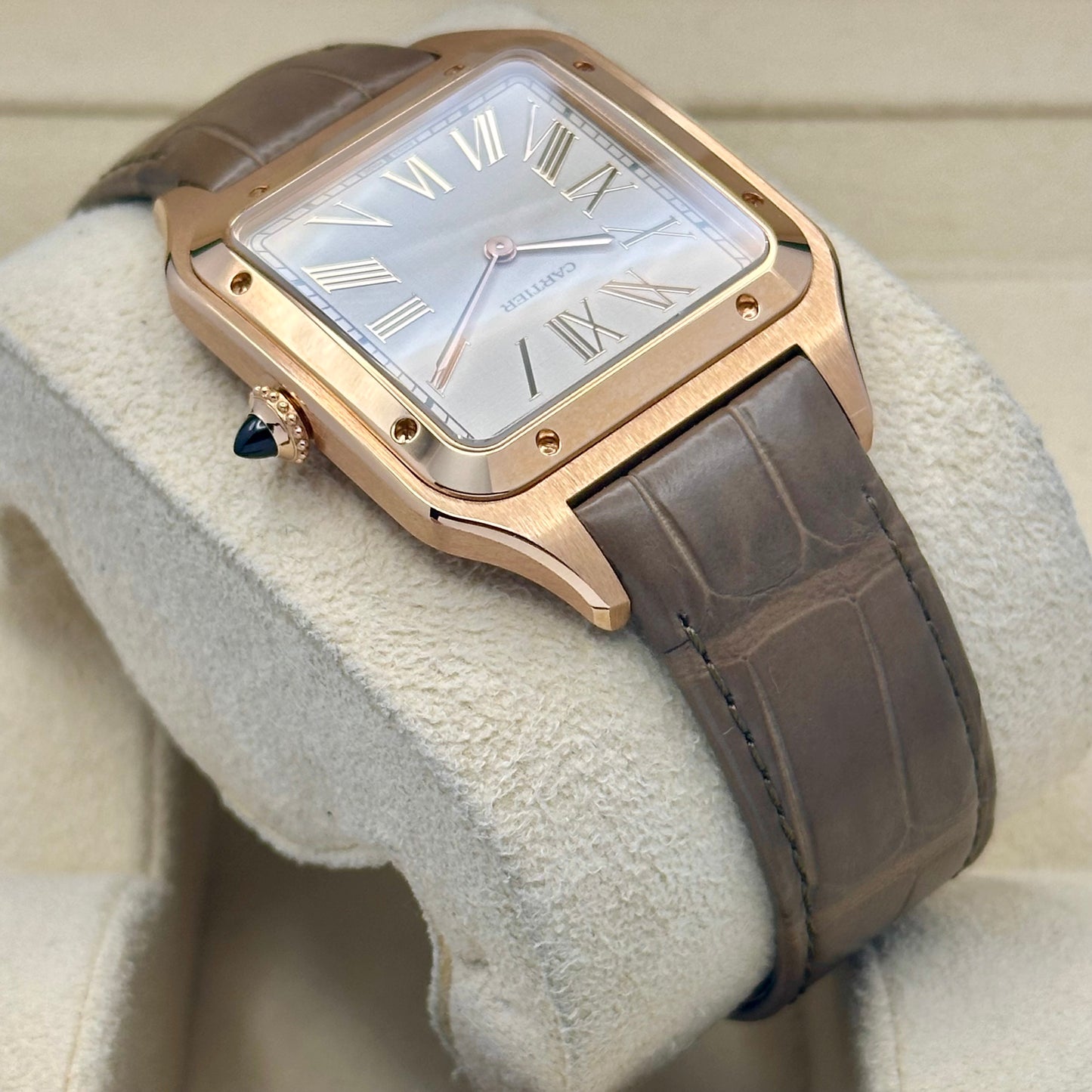 Santos Dumont XL 18K Rose Gold Beige Dial Ref WGSA0112 2025