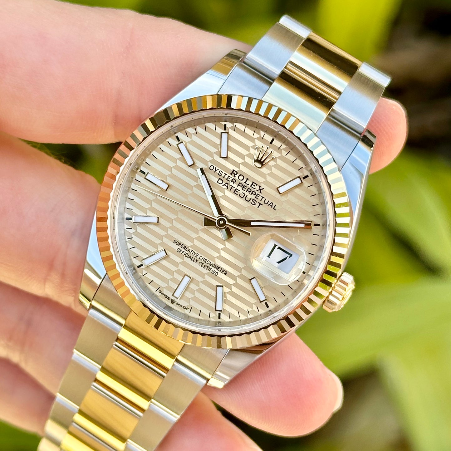 Datejust 36 Two Tone Champagne Fluted Motif Ref 126233 2024