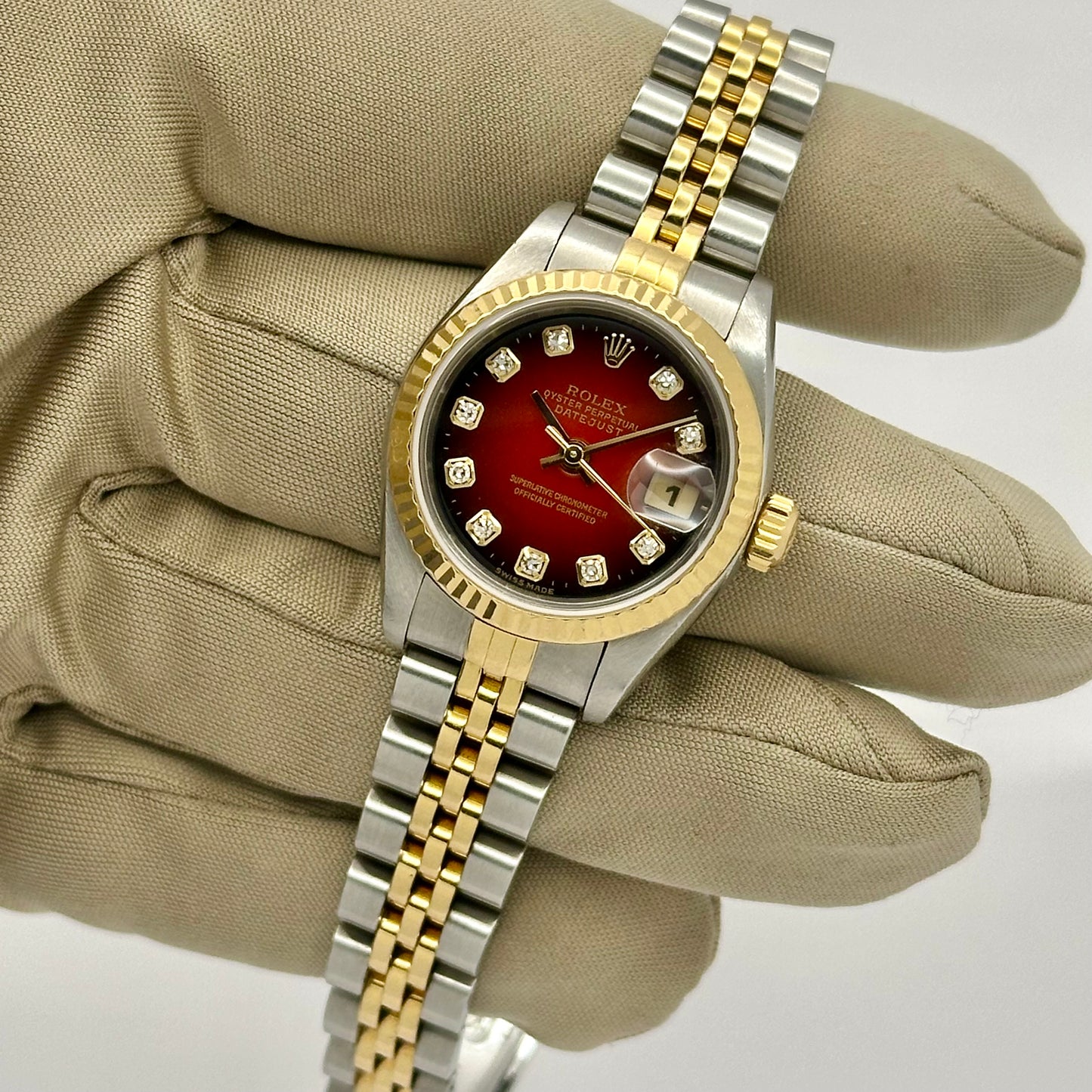 Lady-Datejust 26 Red Vignette Big Diamond Ref 79173 2002