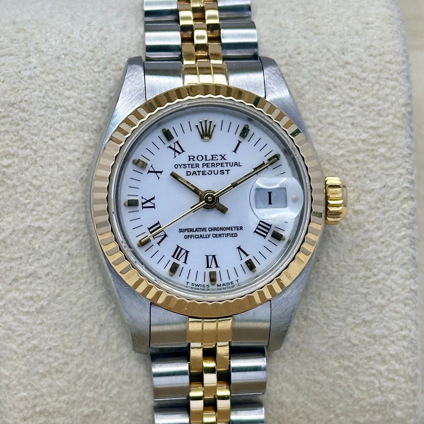 Lady-Datejust 26 18K Yellow Gold White Buckley Ref 69173 1987