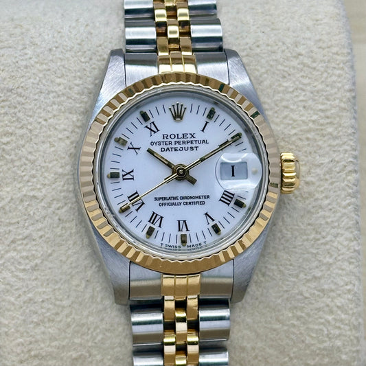 Lady-Datejust 26 18K Yellow Gold White Buckley Ref 69173 1987